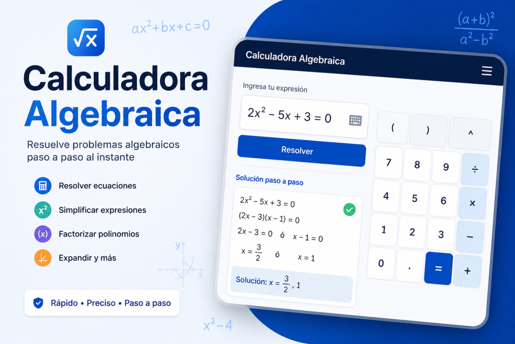 Calculadora Algebraica: Increíble Calculadora Online Gratis 2026 1 Calculadora Algebraica